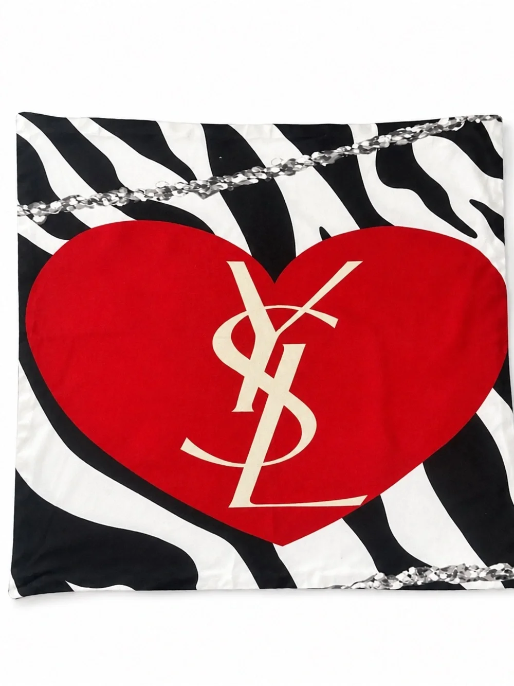 Red Heart Logo Zebra Print Throw pillow case luxury